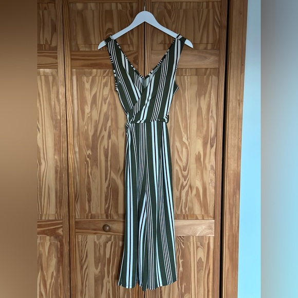 Pants - Olive Green, White, and Black Jumpsuit